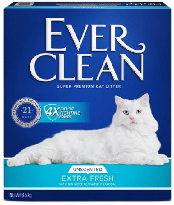 EVER CLEAN 藍鑽4倍淨味貓砂 8.5kg 無香 新配方 輕量化 超凝結 礦砂 除臭21天, 1個, 8.5kg x2盒