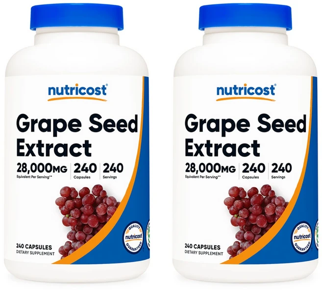 뉴트리코스트 포도씨 추출물 28 000mg 240캡슐 2병, 240정, 2개 - 쿠팡