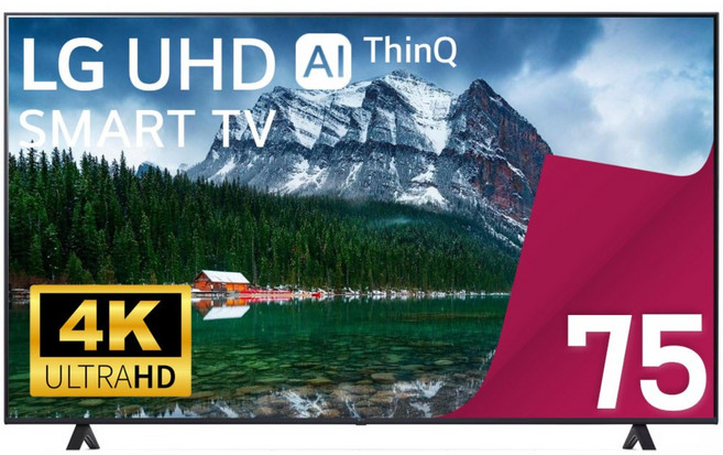LG전자 TV 75UR8000 울트라 HD 4K 189cm(75인치) LED 스마트 티비 유튜브 넷플릭스 디즈니 미러링, 방문설치, 스탠드형, 75인치