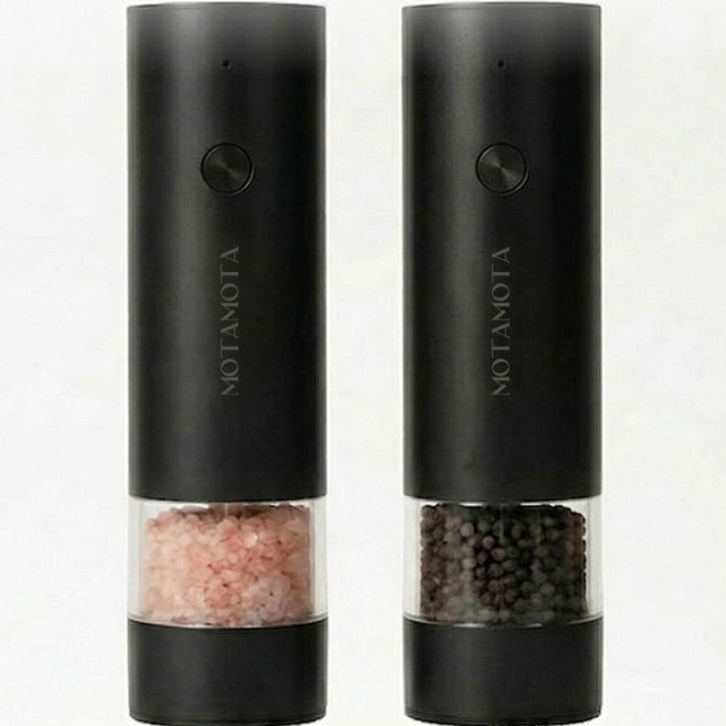 모타모타 무선 충전식 소금 후추 자동 전동 그라인더 통후추 깨갈이 1+1, 1세트, 40ml