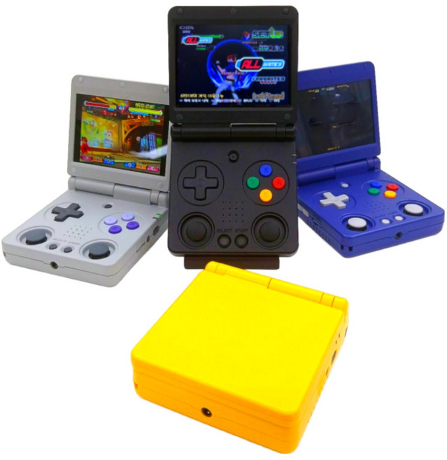 그린플래그 RG34XX SP 한방팩 내장 폴더 휴대용 미니 게임기, 64G (한글 게임팩 내장), 블랙