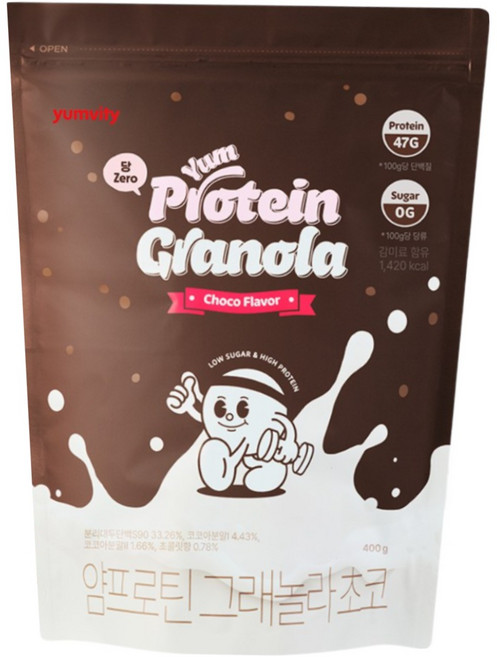 얌비티 얌프로틴 저당 단백질 그래놀라 초코시리얼, 400g, 1개