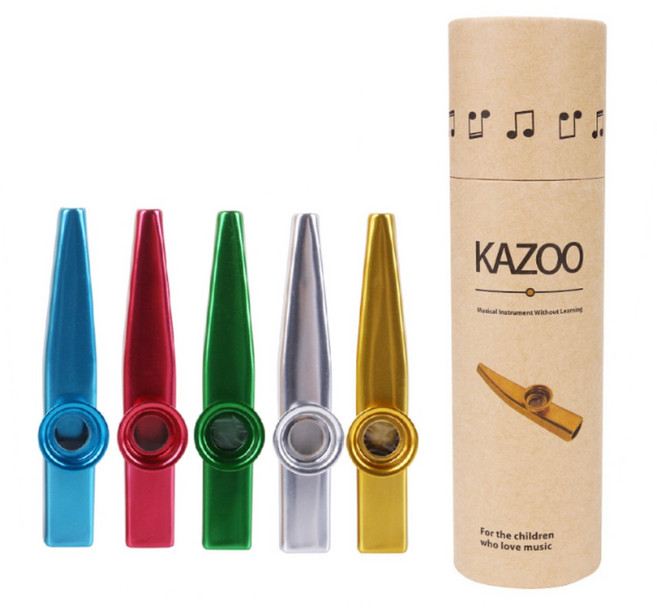 위고뮤직 메탈 카주 MH4 리듬악기 교육용 입문용 카주 카쥬 캡 포함, 레드, 1개