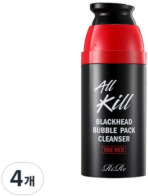 리르 올킬 블랙헤드 버블 팩 클렌져 더 레드, 50ml, 4개