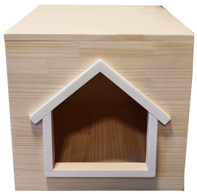 이너피스 원목 고양이 숨숨집 강아지 동굴집, WHITE, 1개