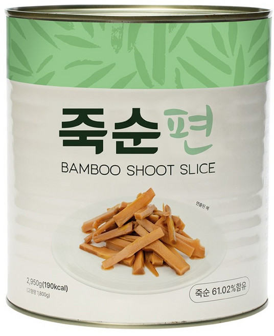 대용량 죽순편 슬라이스 (통조림 캔), 1개, 2.95kg