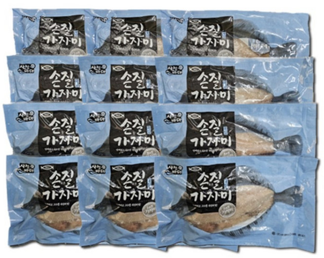 국내산 특대사이즈 반건조 손질 가지미 120gx24마리(12팩), 24개, 120g