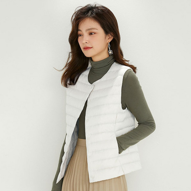 HA.M 여성 경량 패딩 조끼 빅사이즈 오리털 조끼