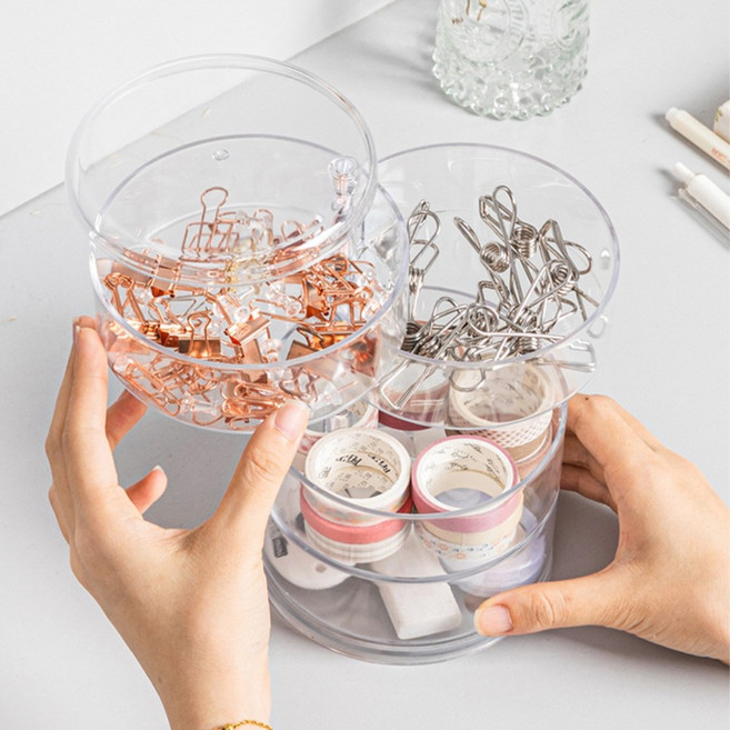 투데이리빙 1+1 4단 회전 악세사리 보관함 목걸이 귀걸이 반지 쥬얼리 정리 보관 보석함 귀중품 액세서리 케이스 정리함