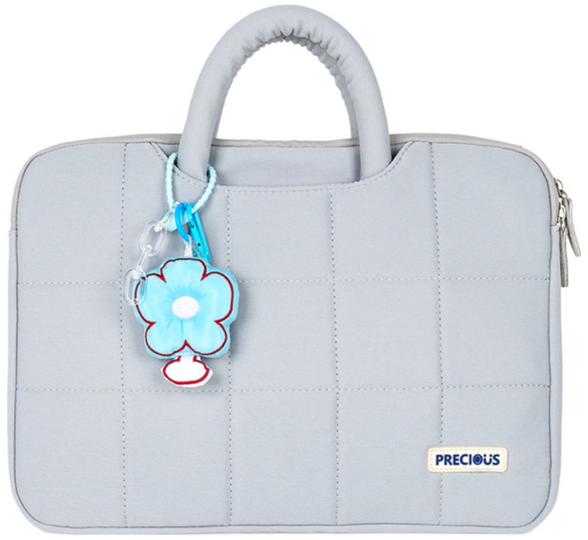 업그레이드 방진 손잡이형 노트북 가방 14/16인치 방수 아이패드 수납 파우치, 연그레이블루 16인치, 1개