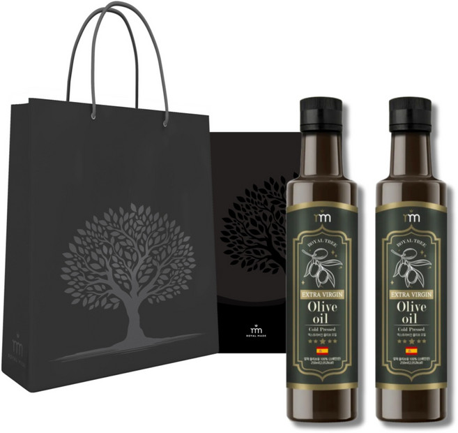 로얄트리 스페인 PICUAR품종 엑스트라 버진 올리브 오일 250mL x 2병 선물세트, 1세트
