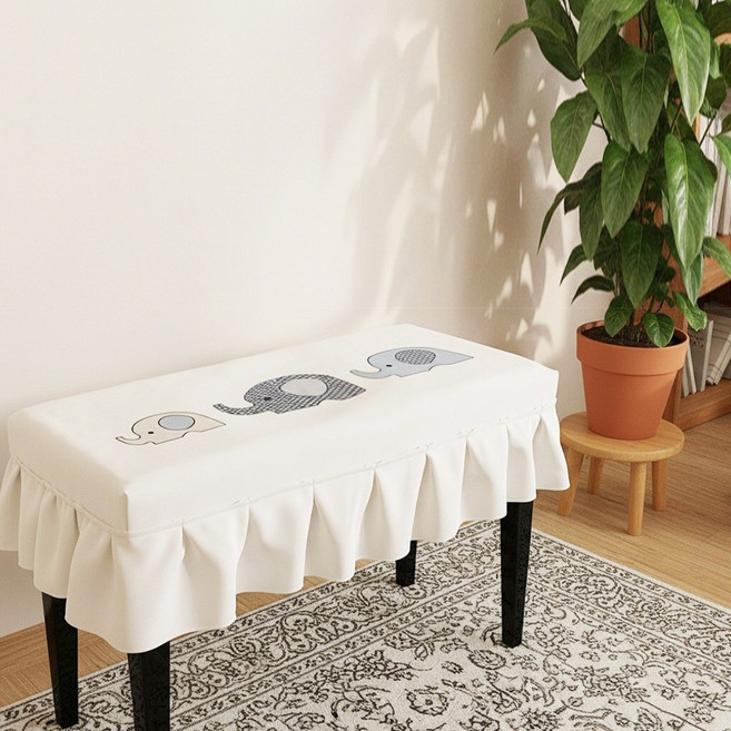 러블리썬 [러블리썬] 피아노 의자 커버 코끼리 디자인 싱글커버 58x38, 코끼리커버(싱글) - 58x38