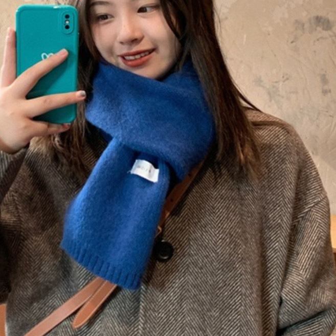솔레아 니트 목도리 남여공용 울 무지 기본 머플러