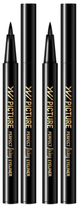 유니픽쳐 타투 아이라이너 붓펜 0.9ml, 블랙, 2개