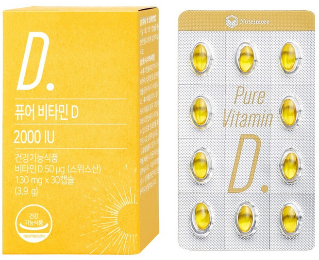 뉴트리모어 퓨어 비타민 D 2000 IU, 30정, 3.9g, 1개