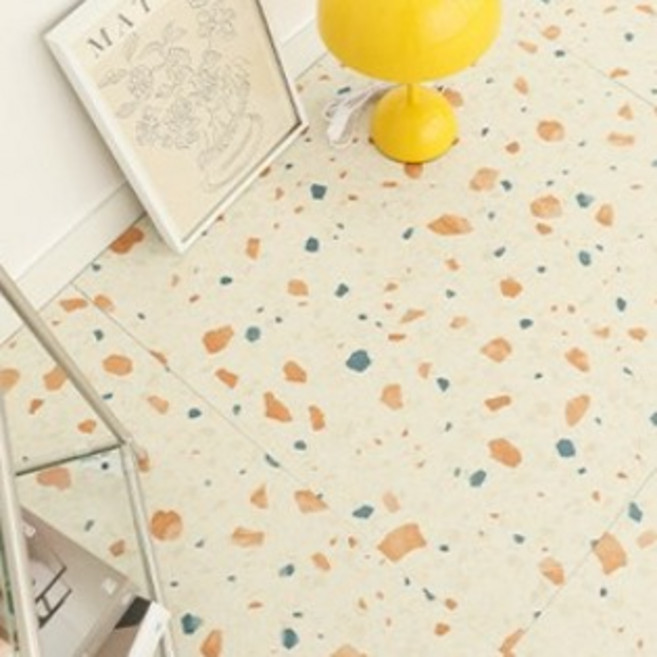 현대엘앤씨 두꺼운 3T 비접착식 테라조 데코타일 60x60cm(리무벌 스티커 포함) 셀프 현관 베란다 원룸 주방, MTS6131(4p)+리무벌스티커 1장, 1개