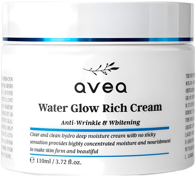 아베아 3도 하락 쿨링 속보습 광채 물광 크림 워터 글로우 리치 크림 진정 대용량 수분크림 주름개선 미백 기능성 나이트 크림, 110ml, 1개