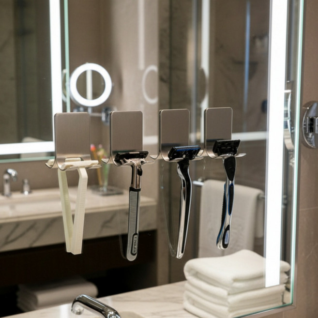 후크월드 면도기 걸이 후크 거치대, 304 스테인레스, 3개