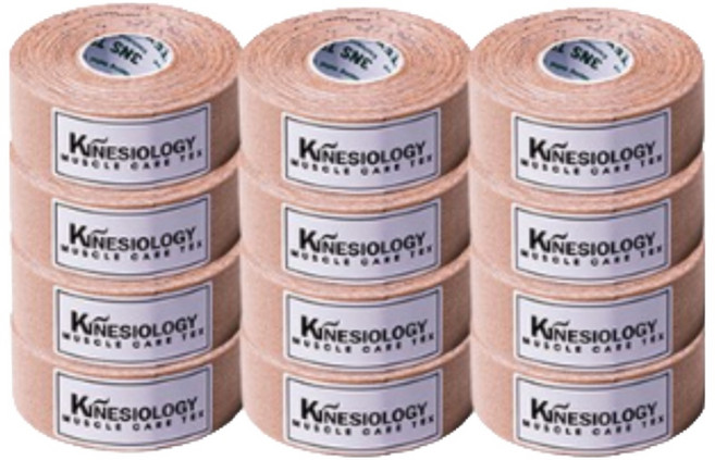 [국내산] 3NS 스포츠테이프 12롤 세트 (2.5cm X 5m), 베이지, 12개