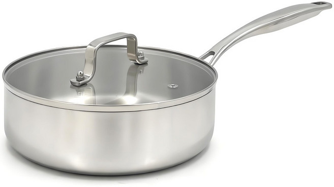 CookBuddy 304 스텐 후라이팬 통3중 인덕션 스텐 프라이팬, 1개, 26cm