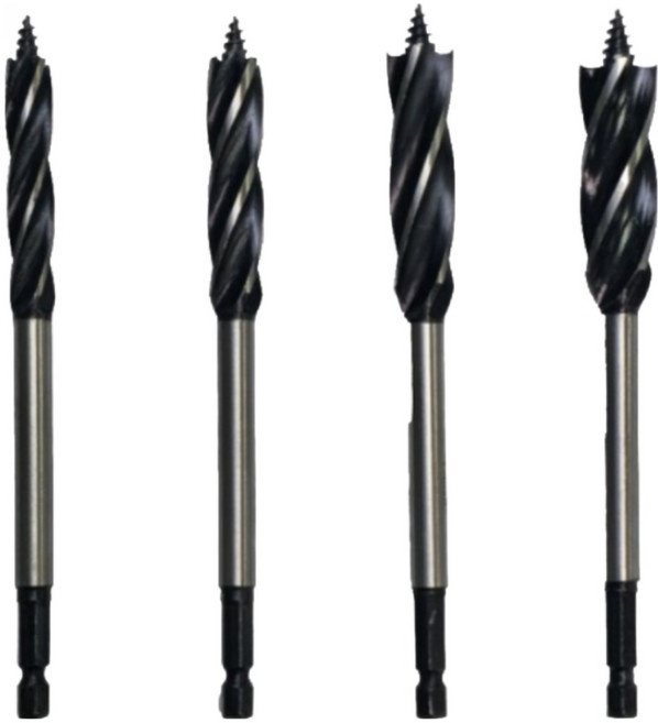 tinduo 육각 4날 목공용 드릴 비트 4p 세트 10/12/14/16mm, 1세트