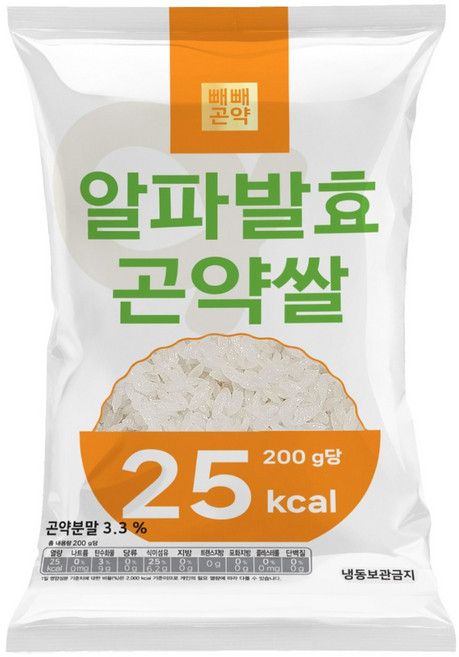 빼빼곤약 알파발효 곤약쌀 취사후냉동보관가능, 200g, 16개