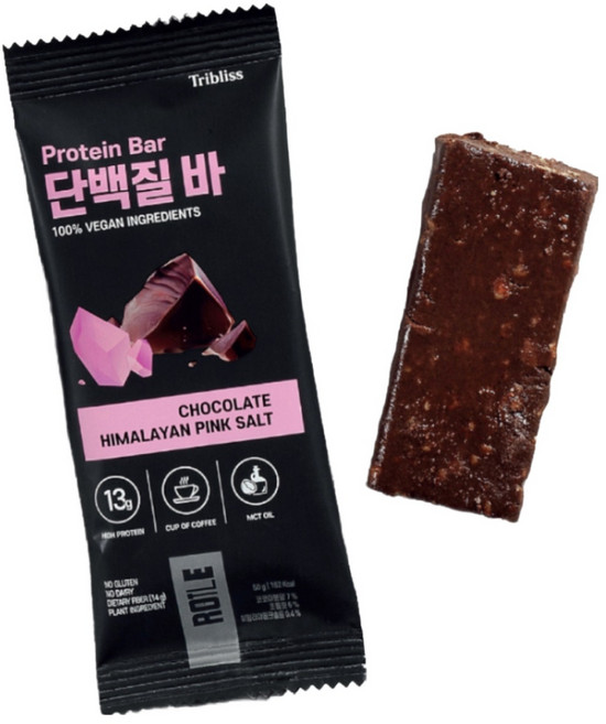 비건 로틀 단백질바 초콜릿 히말라야 핑크 솔트 (낱개), 50g, 32개