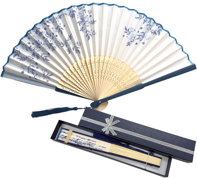 클로비 부채 외국인선물 전통 고급 실크 대나무 접이식 부채 한국 기념품 korean souvenir, 1개, A03, 3.화이트플라워