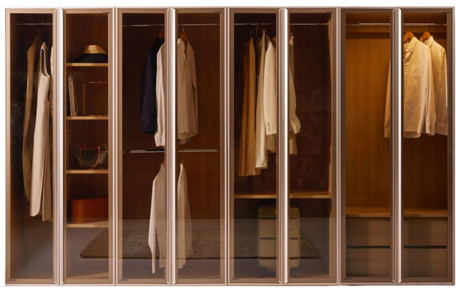 3200mm 디스플레이장 브론즈 4통 공장직영, 오크/로즈골드, #2 수납장+양복장+이불장+서랍장