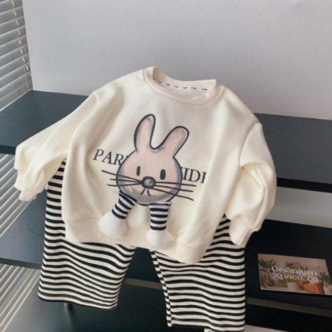 [더사랑이] 토순이수염상하복 키즈 아동복 유아 상하복 상의+하의 세트 여아상하복세트 남아상하복세트 등원룩