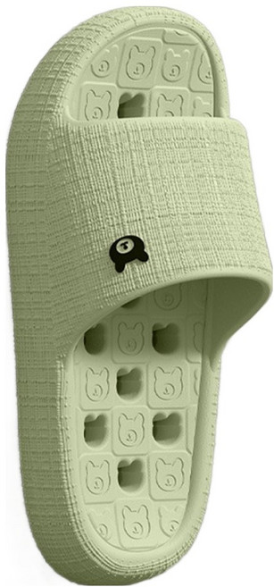 salimm 남녀공용 귀여운 곰돌이 커플 EVA 미끄럼방지 물빠짐 욕실 슬리퍼, 1개, 그린