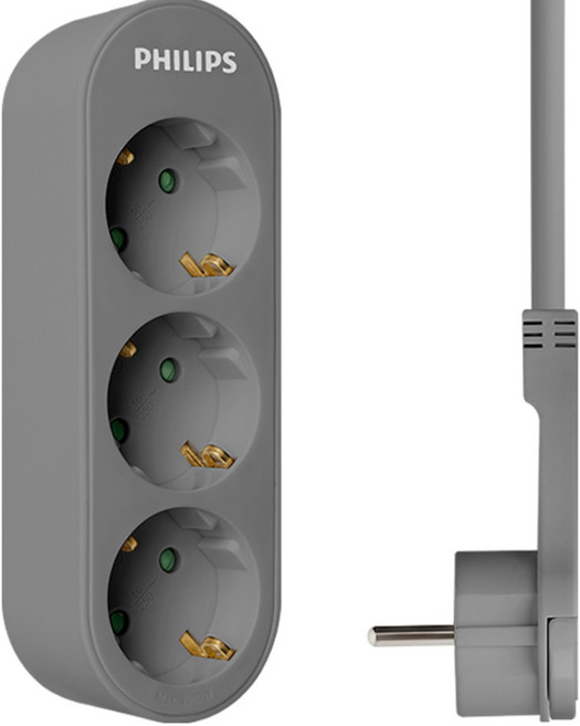 필립스 고용량 홈탭 납작 콘센트 멀티탭 3구, 그레이 CHP1134G, 1개, 1.5m