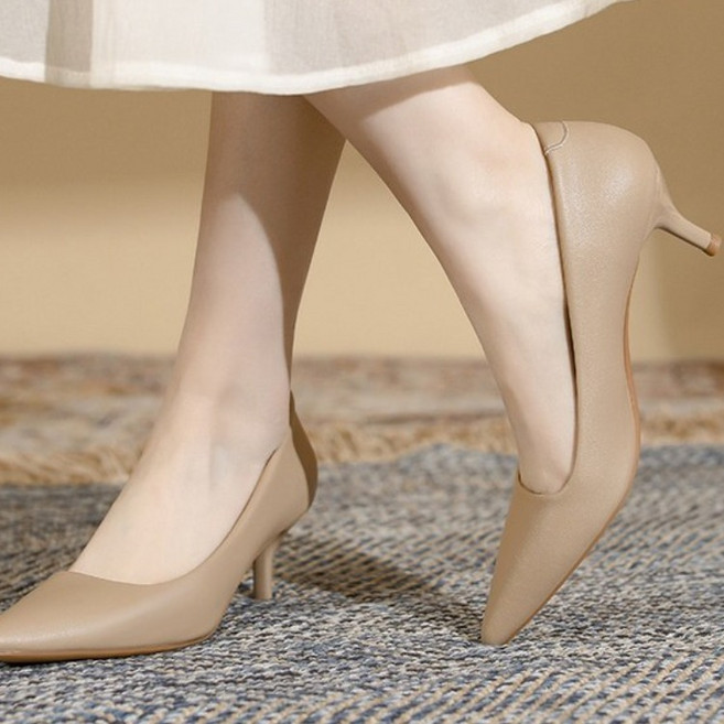 스타일닥터 여성 구두 발편한 베이직 뾰족코 단화 슈즈 펌프스힐 미들힐 펌프스힐 수제화 5cm