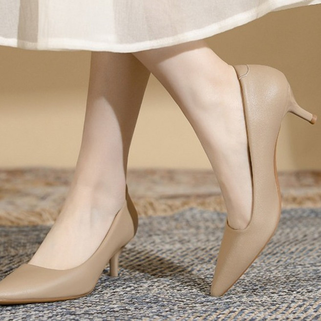 스타일닥터 여성 구두 발편한 베이직 뾰족코 단화 슈즈 펌프스힐 미들힐 펌프스힐 수제화 5cm