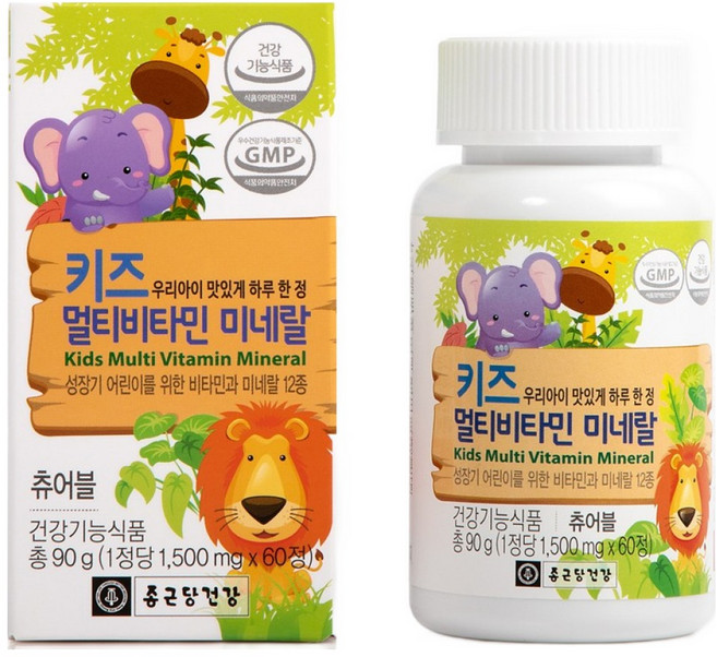 종근당건강 키즈 멀티비타민 미네랄, 60정, 3개