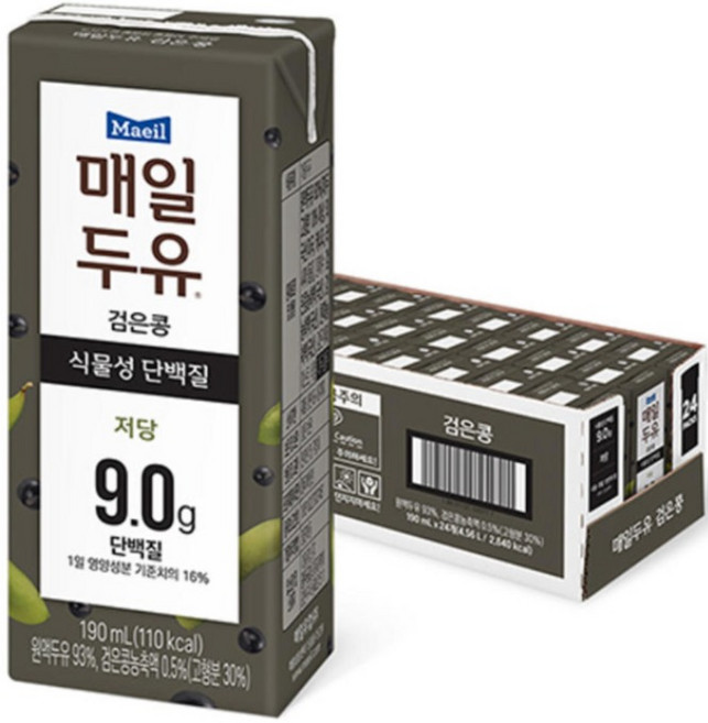 매일 블랙빈 검은콩 두유, 190ml, 24개