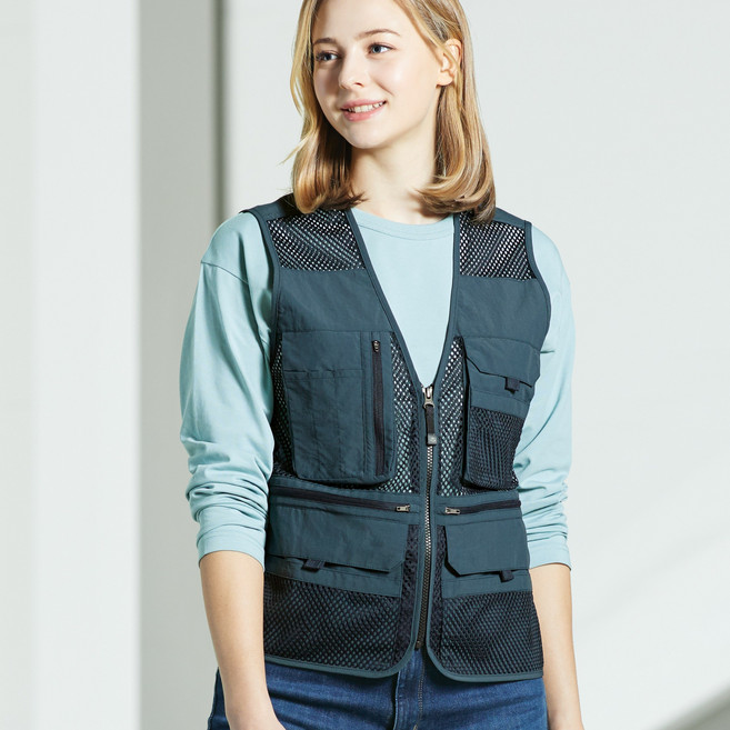 지벤 작업복 남녀공용 여름 작업복 조끼 망사 내구성 좋고 시원한 조끼 어깨 등쪽 메쉬를 사용해 무더운 여름철 통기성이 좋아 시원하게 착용가능함 휴대폰포켓 이중 지퍼포켓