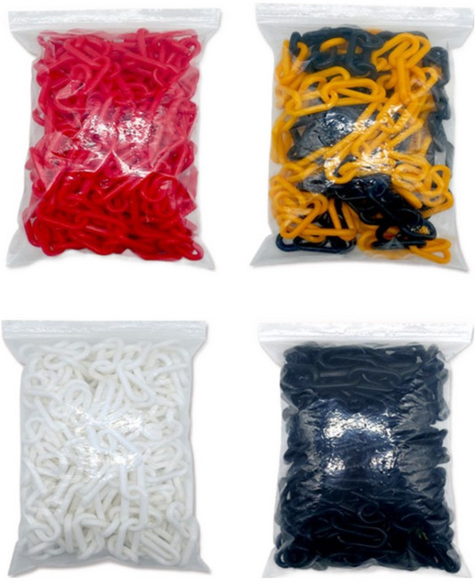 모칸도 주차체인 8미리체인 10미터 고리4개 플라스틱체인, 1개, 화이트