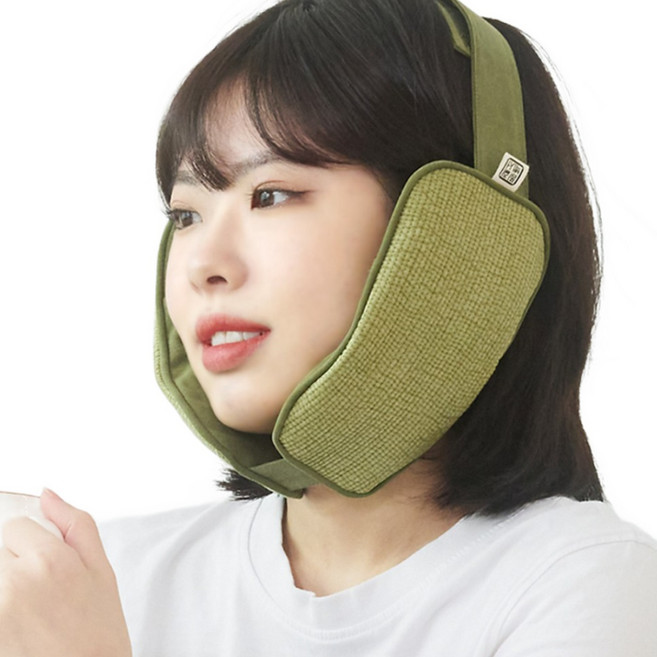 찜질백서 현미 턱 찜질팩 곡물 온찜질 국내산 카키색, 1개