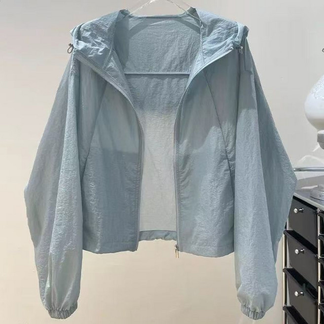 여성 여름 초경량 얇은 등산 런닝용 바람막이 자켓 루즈핏 여름 자외선차단 아웃도어 집업점퍼 트렌치코트 빅사이즈 바람막이