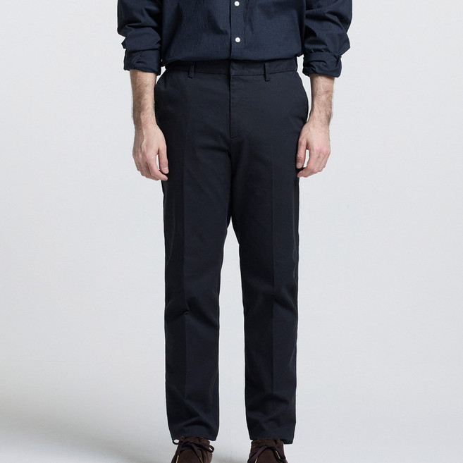 [STCO] 남성 히든밴드 바이오워싱 치노 팬츠 테이퍼드핏 네이비