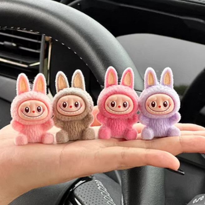 신니디 입체 라부부 labubu 차량 인테리어 장식품 라부부 캐릭터 피규어 장식 색상랜덤 혼합 1세트, 6개