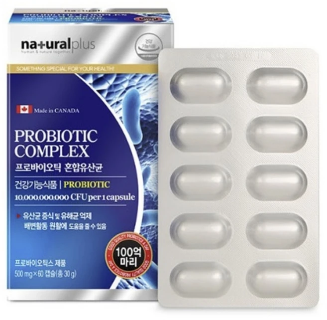 내츄럴플러스 프로바이오틱 혼합유산균 500mg x 60캡슐, 30g, 1개 - 쿠팡