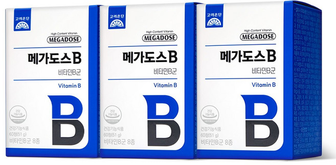 메가도스 B 비타민 컴플렉스 51g, 60정, 3개