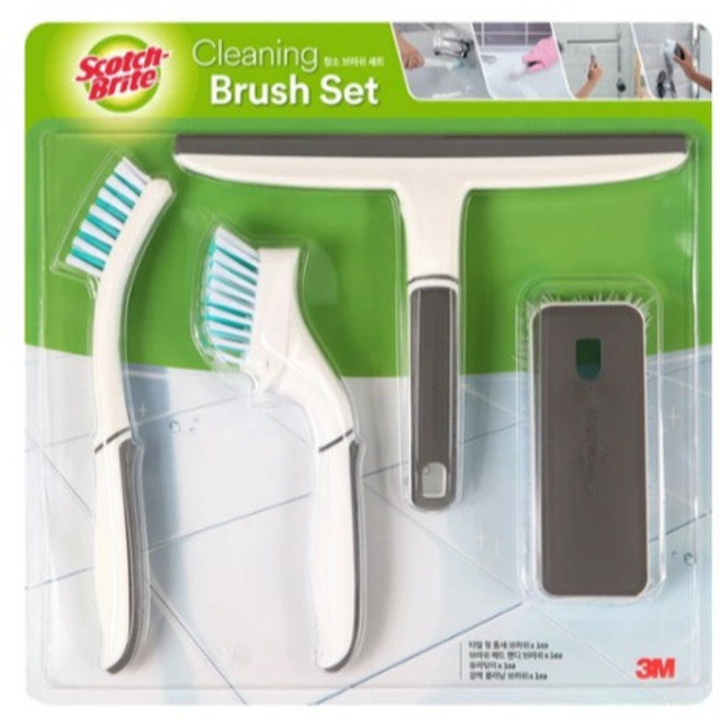 스카치 브라이트 욕실 화장실 청소용 브러쉬 4종세트, 1세트