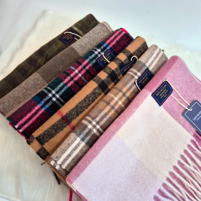 네오벨라 클래식 체크 캐시미어촉감 남녀공용 커플 목도리 머플러