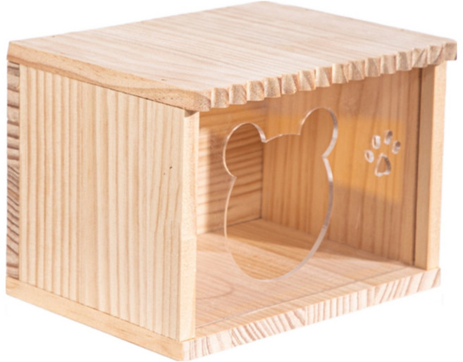 레이지플래닛 아크릴 원목 햄스터 은신처 하우스, 1개, 타입B