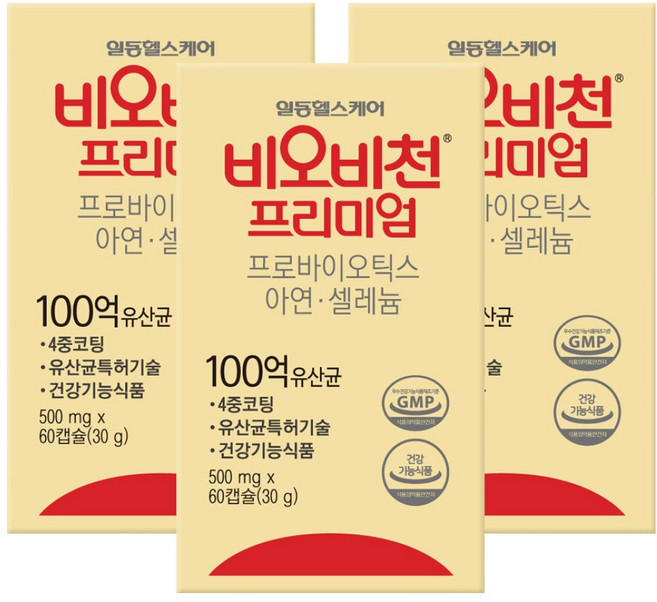 일동제약 비오비천 프리미엄 유산균 60정, 3개