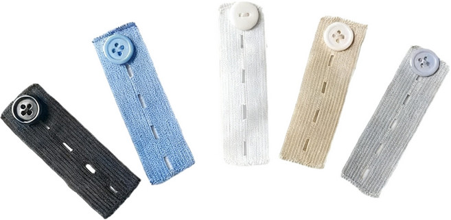 허리 조절 버튼 무봉제 간편 조절 스트랩 5개, 백색