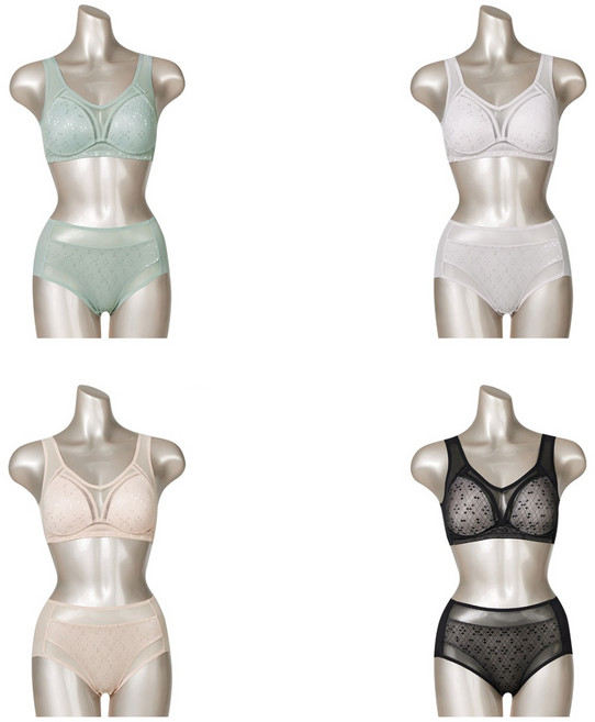 진짜편한속옷 시원한 다이아 360도 무빙 노와이어 브라팬티 8종 세트